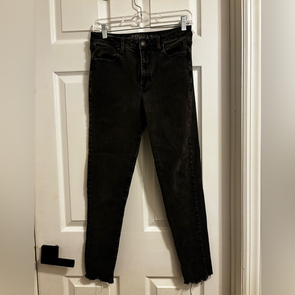 American Eagle Outfitters High-Rise Black Skinny Jeans size 8 Long
